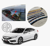 Honda Civic X 2016–2021 Chrome Air Press Window Rain & Sun Visor Set